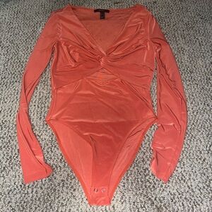 Orange Long Sleeve Bodysuit
